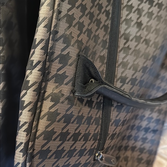 CALPAK 24 inch rolling satchel DUFFEL BAG Brown Houndstooth Unisex Carry on - Picture 12 of 12